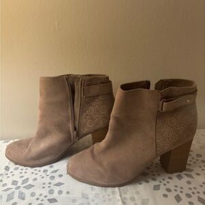 a new day Perforated Tan Ankle Booties
